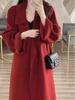 Sicily Red Double-Sided Woolen Coat - Women's Mid-Length, Spring/Autumn Style