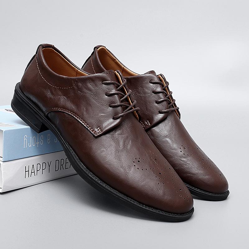Genuine Leather Casual Shoes Classic Men's Oxford Shoes Leisure Walk Men Formal Dress Footwear New Versatile Male Business Shoes