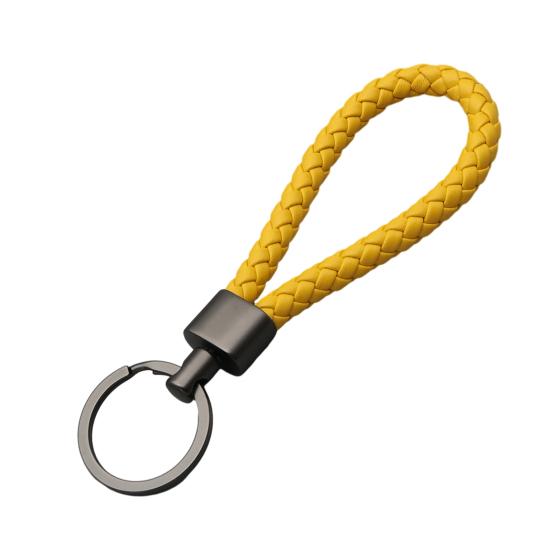 Schlüsselanhänger Lanyard Geflochtenes Seil Kunstleder Angenehmer Griff Schlüsselanhänger Aufhängeseil mit Zinklegierung Schnalle Schlüsselring