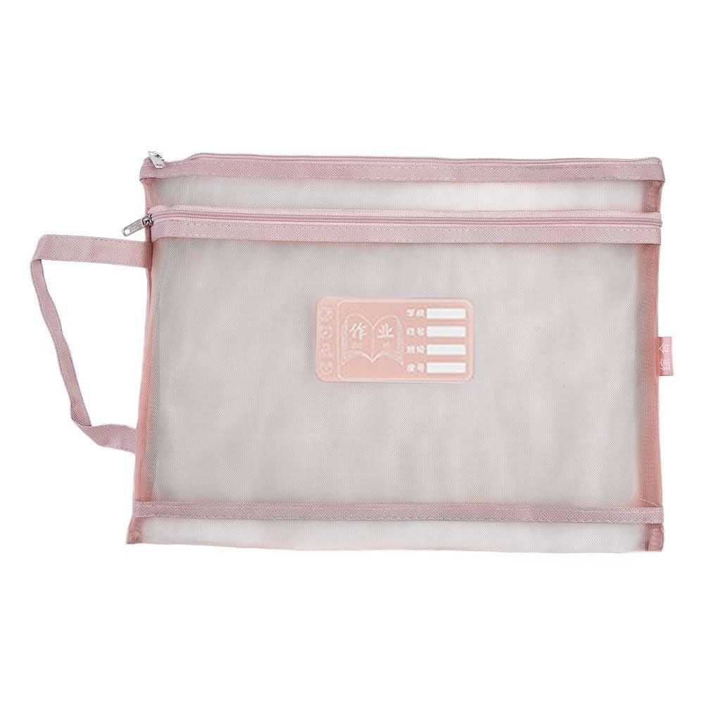 Organizer Pouch File Pocket School Office Supplies Storage Handbag Document Bag A4 File Folder Bag Zipper File Pocket