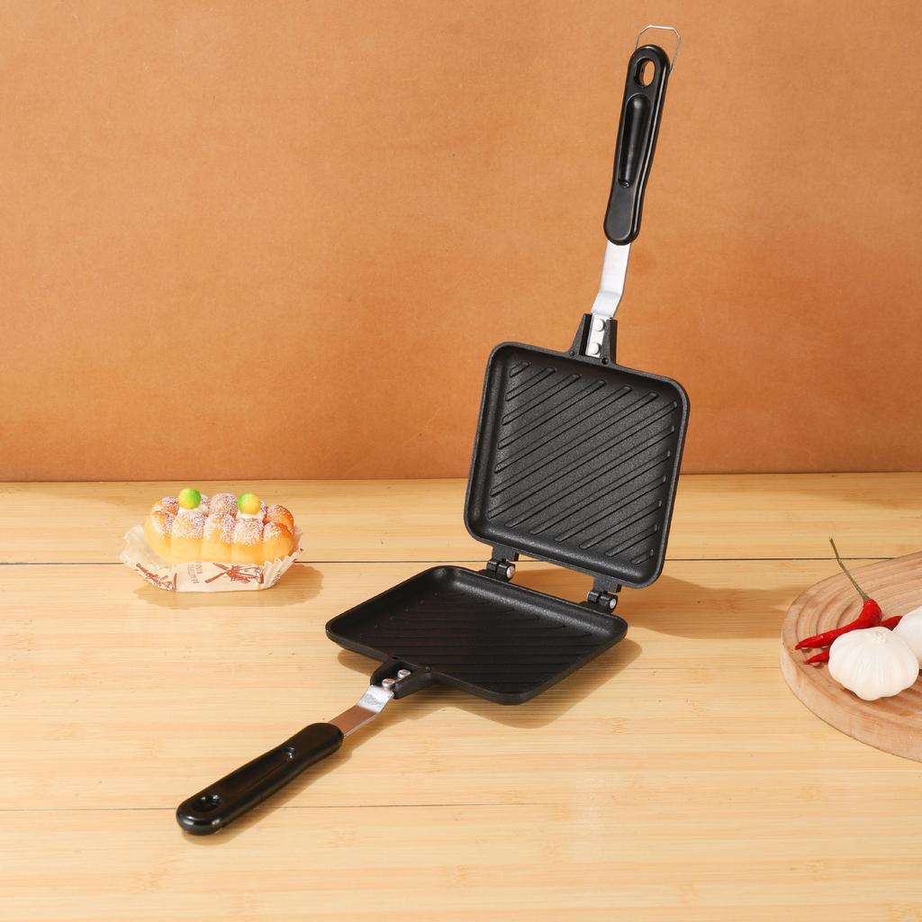Sandwich-Backblechform Antihaft-Doppelseitige Pfanne Haushalts-Frühstücksei-Maker Sandwich-Grillpfanne