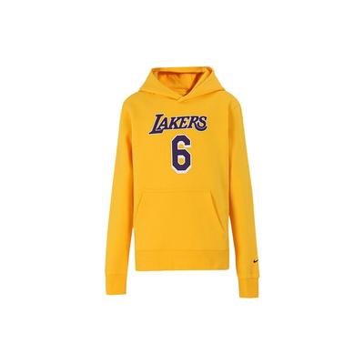 Nike Hoodie Los Angeles Lakers James Number 6 Pullover Kids Hoodies Yellow 3Z2B7FDE2-LAK06