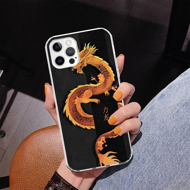 Asian Dragons Animal Tattoo Phnoe Case for Iphone 17 Air 16 11 12 13 Mini 14 Plus 15 Pro Max 7 8E SE 2020 16ProMax Phone Cover C