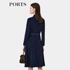 PORTS Women's Double-Breasted Belted Blazer Dress