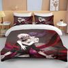 Neues Japan Tokyo Ghoul Bettwäscheset Kaneki Ken Anime Bettwäscheset Schwarz Weiß Bettbezugset Junge Heimtextil 3D Steppdecke Bettwäsche