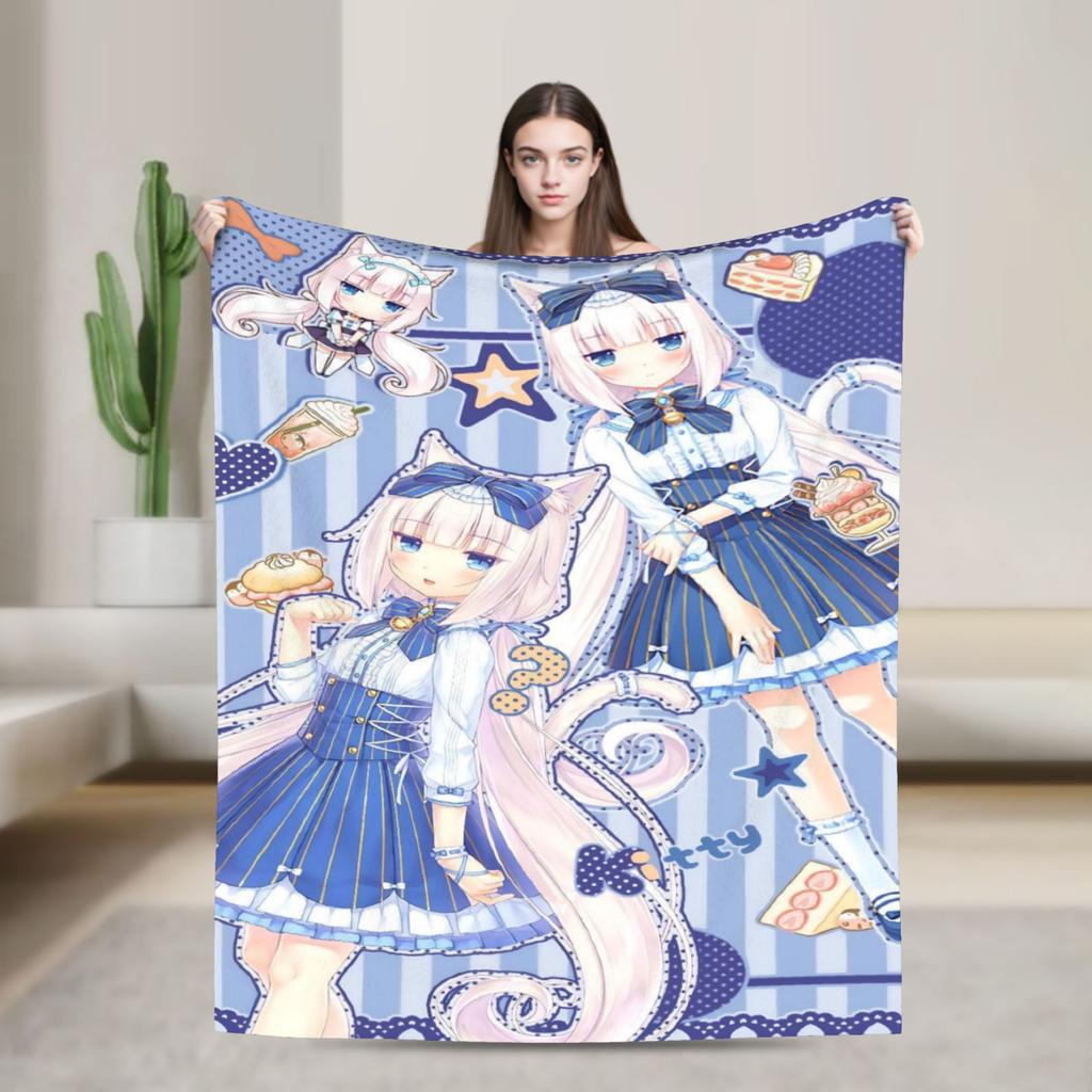 Anime N-Nekopara Stuff Blanket Ultra-Soft Coral Fleece Plush  Throw Blankets Relax Rug Piece