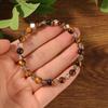 Festive Gifts Tiger Eye Clear Crystal Square Beaded Bracelet Natural Fashion Jewelry For Men Women Daily Wear Gift