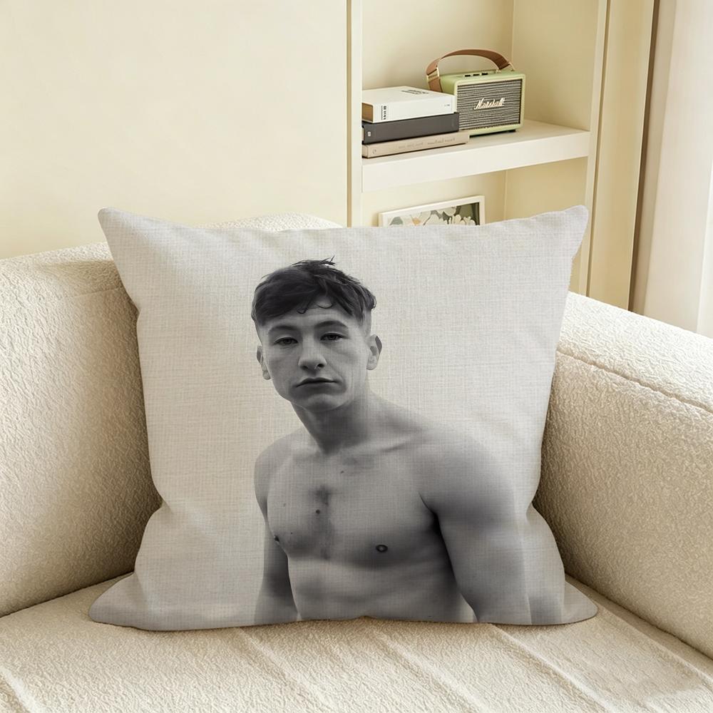 B-Barry Keoghan Cushion Cover Natural Linen Pillowcase Set, All-In-One Decor For Sofa, Bedroom & Chair