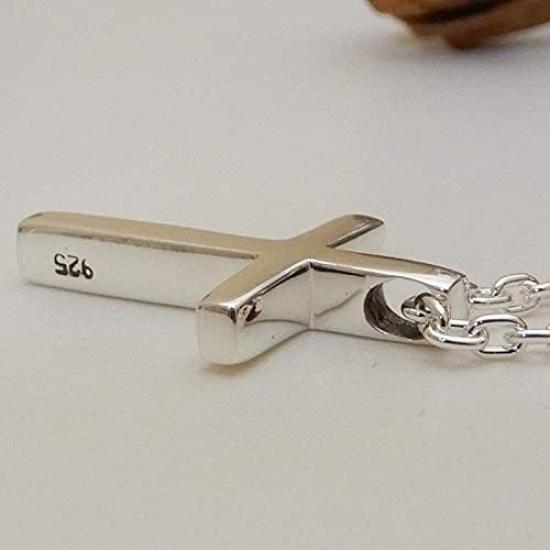 Cross necklace for cross silver silver for men and 100 for made of with width azuki chain men, necklace, necklace, men's necklace, 925, men's, small,