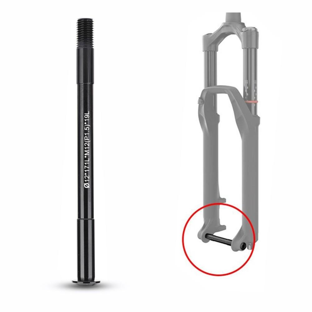 Wytrzymała oś przelotowa rowerowa z gwintem M12 X 1.5, czarna, ze stopu aluminium, do piast przednich, lekka oś przelotowa do widelca, do roweru szosowego, roweru górskiego