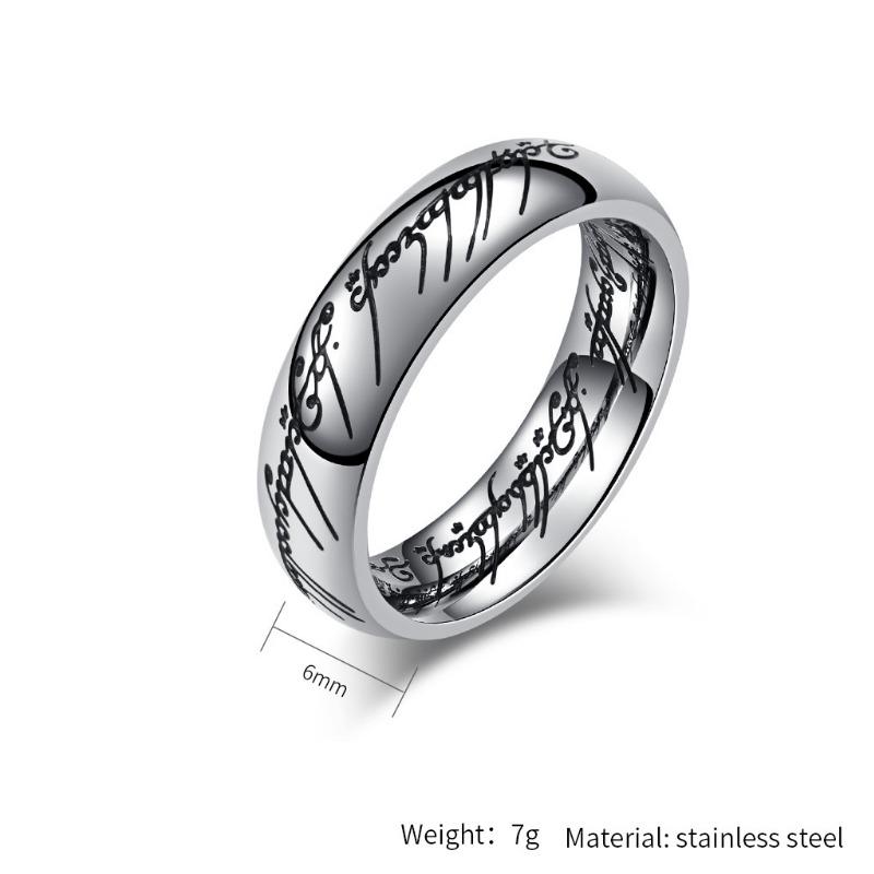 Women's Simple Fashion Titanium Steel Ring 2.8mm Thick Inside and Outside Rot Engraved Stainless Steel Men's Casual Jewellery