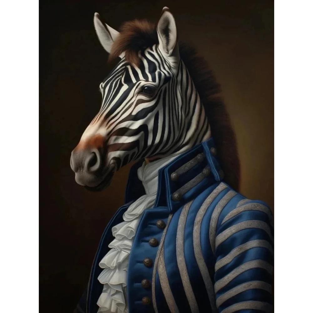 Vintage Palace Aristocrat Gorgeous Costume Animal Tiger Lion Rabbit Art Poster Canvas Paintings Wall Art HD Pictures Home Decor