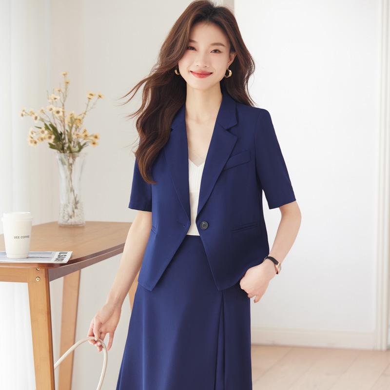 

Women s Black Short-Sleeve Slim Fit Summer Blazer XXXL