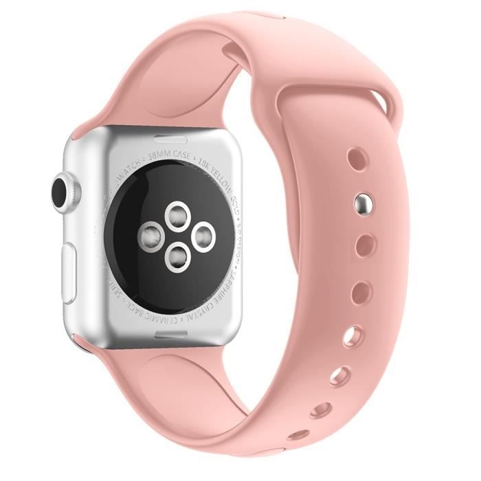 [Compatible Apple iWatch 40 Mm] Soft Pink Silicone Bracelet Size M-L Sport Unisex Replacement Watch
