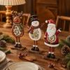 Festive Fireplace Mantel Accents Christmas Table Decoration, Wooden Snowman Santa Claus Reindeer Sign, Standing Holiday Desktop Decorations