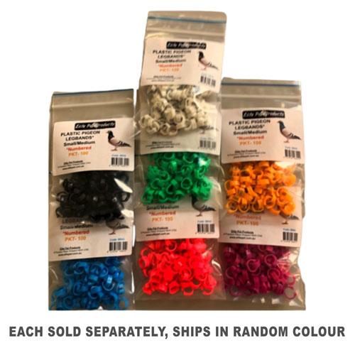 Plastic Numbered Pigeon Leg Rings (Pack of 100)