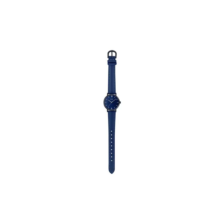 Casio Standard Serie Minimalistische Mode Marineblau Quarzwerk Lederarmband Uhr Damenuhren LTP-VT02BL-2A