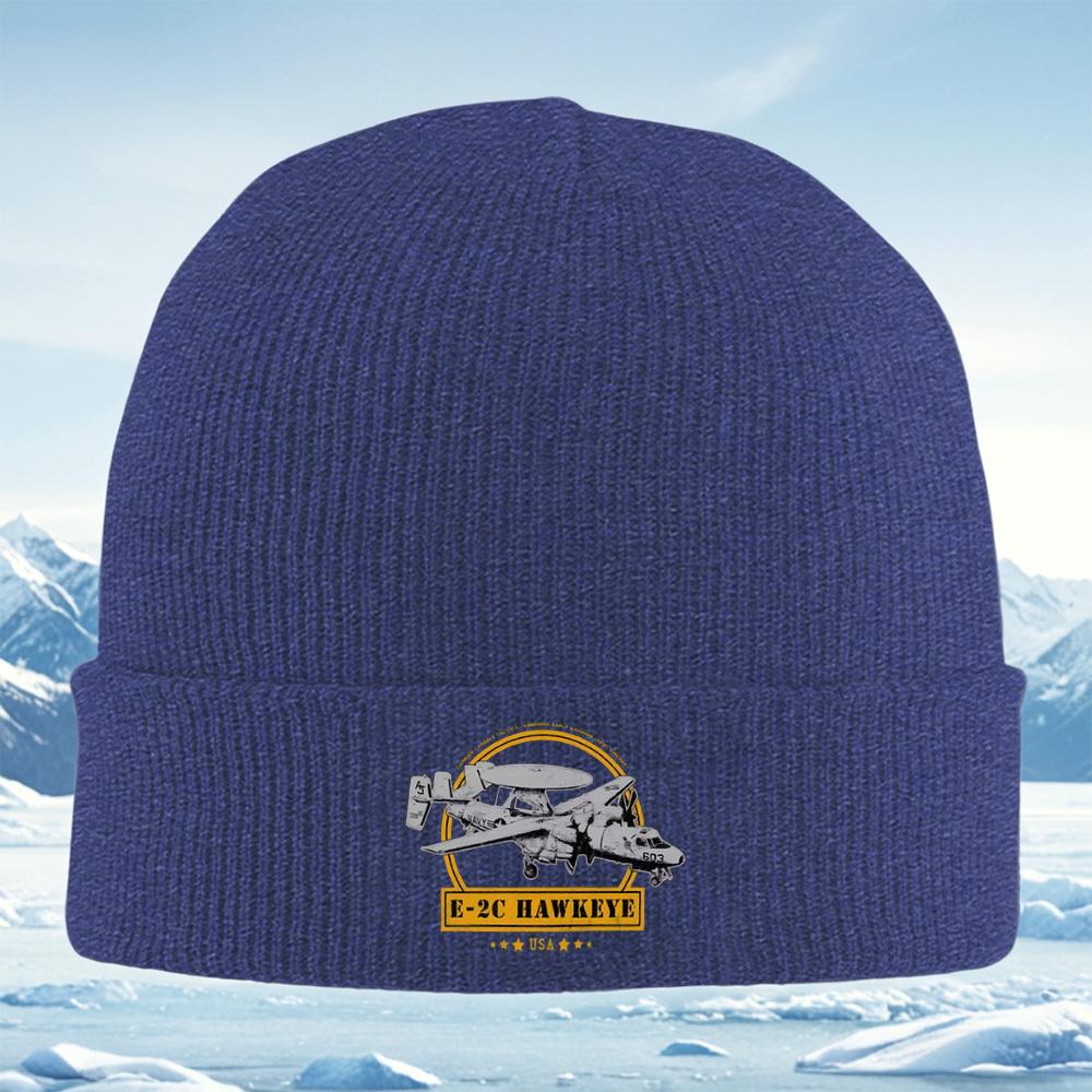 E2C Hawkeye aircraft emblem Navy USA Men Women Unisex Knitted Hat Beanie Pullover Cap Winter Thermal Warm Christmas Outdoor Cyc