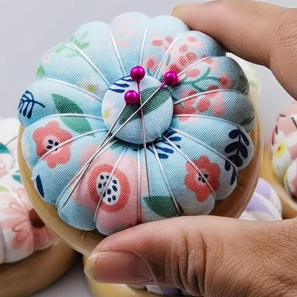Wrist/Wooden Bottom Magnetic Needle Insertion Bag DIY Cross Embroidery Needle Insertion Pumpkin Plush Needle Insertion Bag
