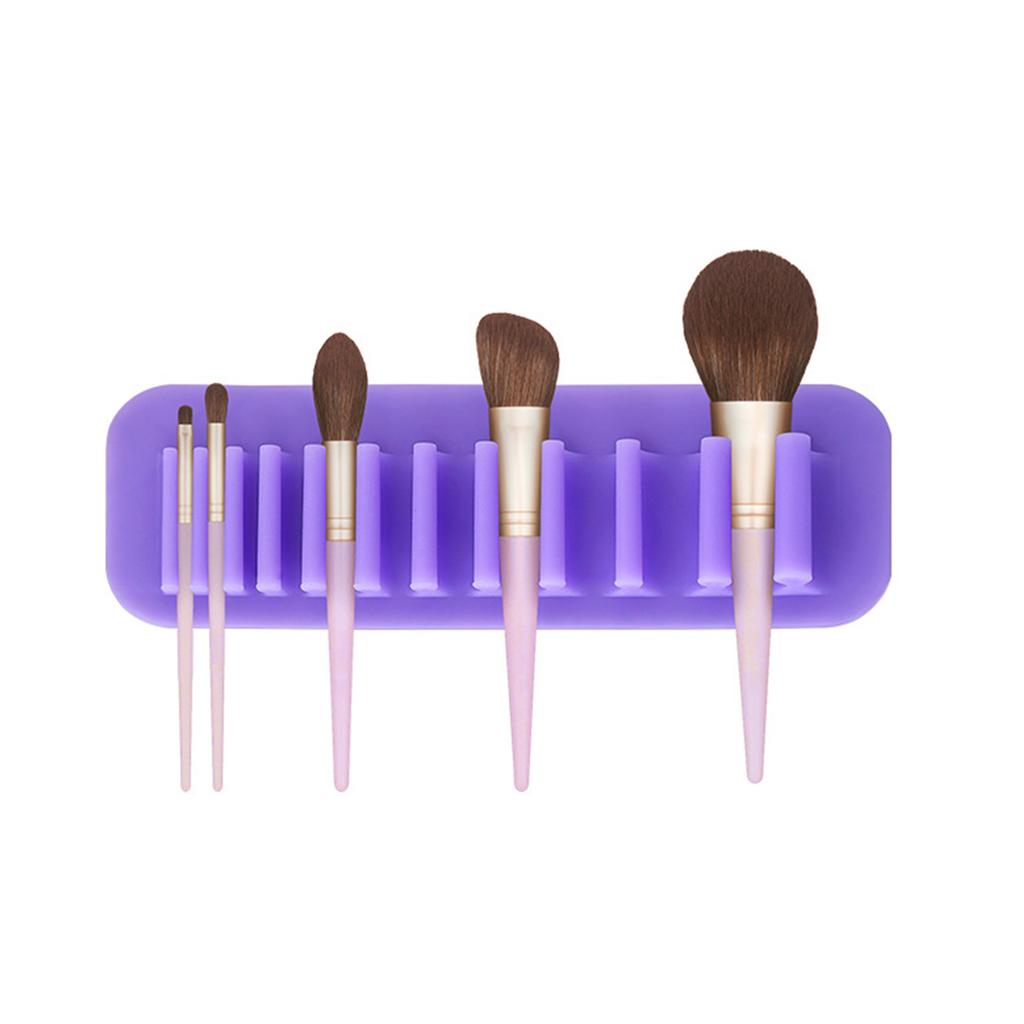 Multicolor Silicone Cosmetic Brush Drying Rack Wall-Mounted Brush Storage Rack Non-punching Cosmetic Brush Storage Rack