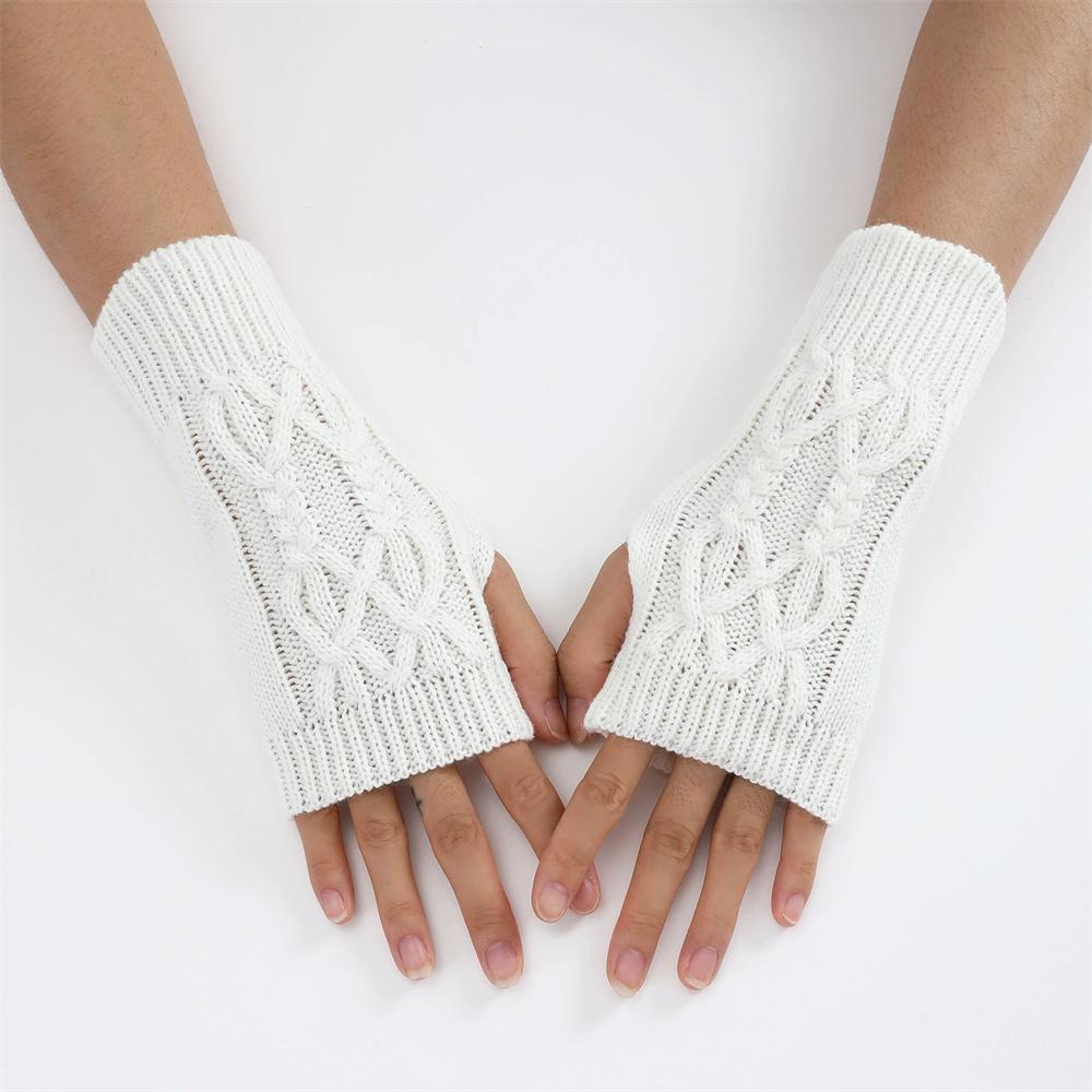 A Pair Short Twisted Knot Wrist Covers For Men And Women In Autumn And Winter Half-finger Sleeve Covers