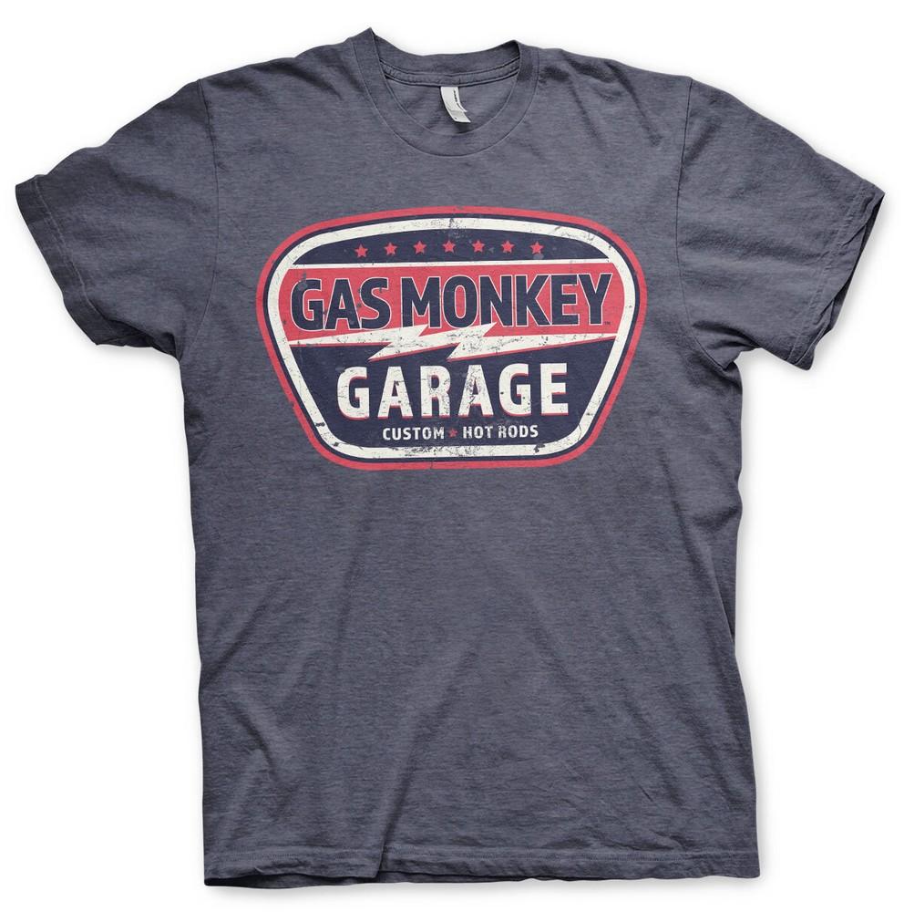Gas Monkey Garage TShirt GMG Vintage Custom Fast N Loud Official Heather Navy Unisex T-Shirt S