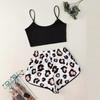 European and American Sleeveless Tank Top & Shorts Two-Piece Pajama Set for Women