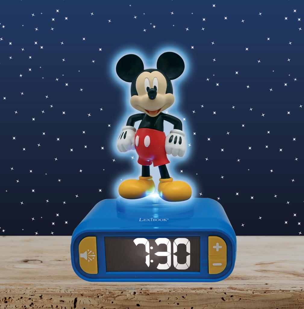 Lexibook Nachtlicht Wecker, Mickey Maus Digitaluhr, Tischuhr, RL800MCH, Authentisch