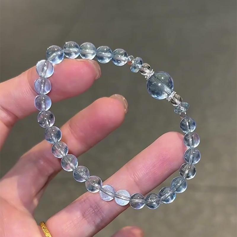 

Браслет из циркониевого синего хрусталя, браслет из хрустальных бусин, универсальный, простой, модный браслет, темпераментные, высококлассные нишевые украшения
