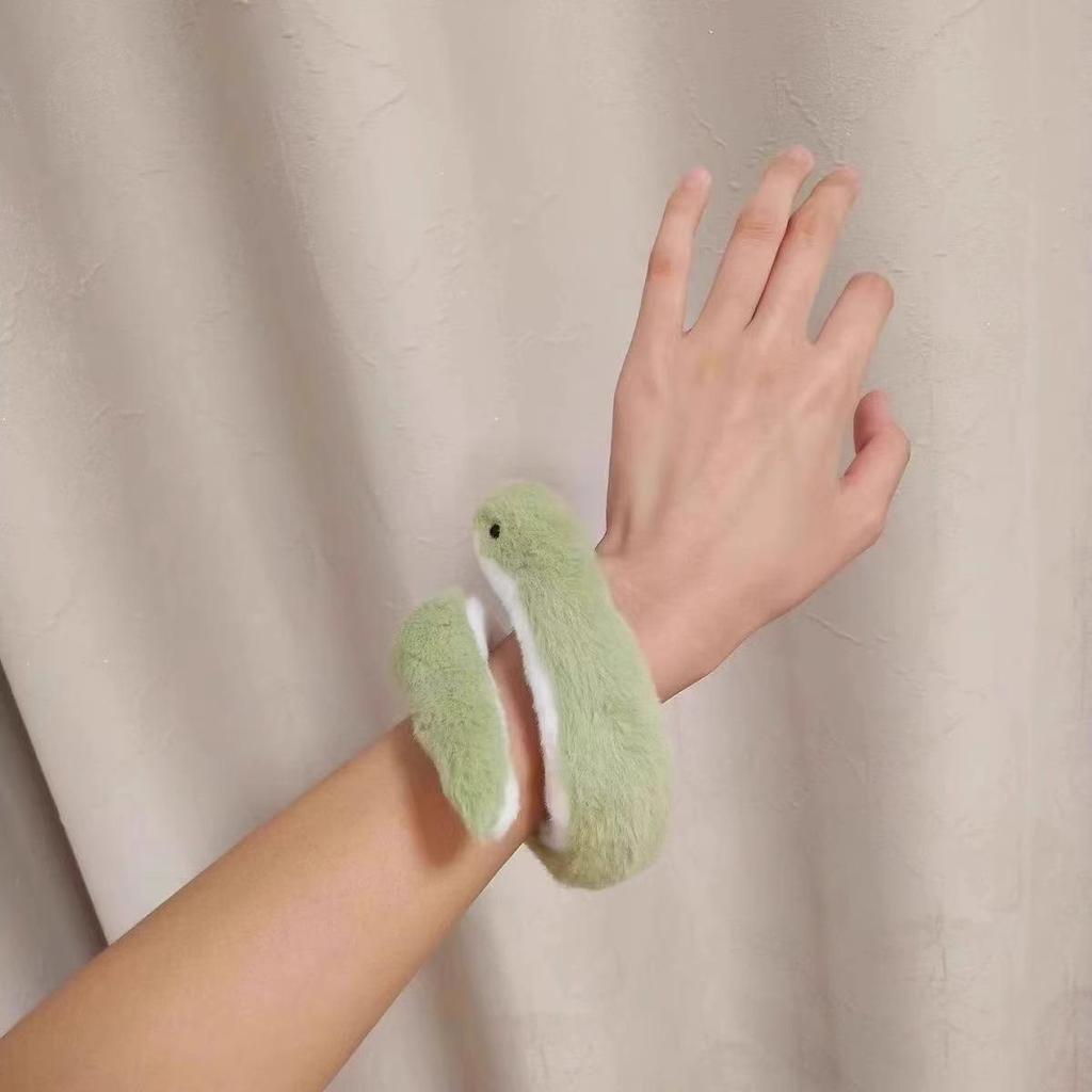 Green Snake Plush Toy - Year of the Snake Mascot & Living Room Ornament