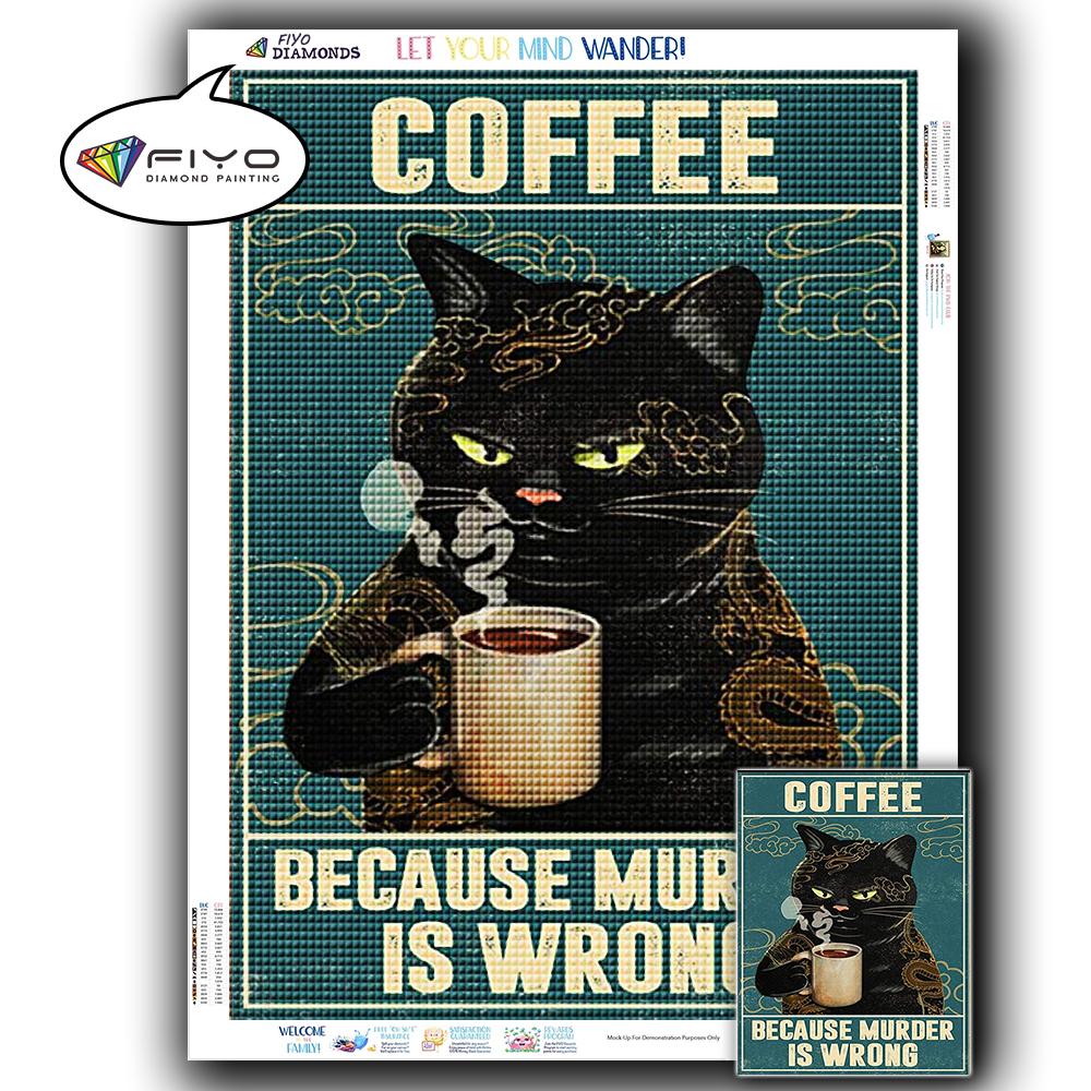 5D DIY Diamond Painting Black Cat Diamond Embroidery Vintage Cartoon Cross Stitch Picture Of Rhinestones Home Decor