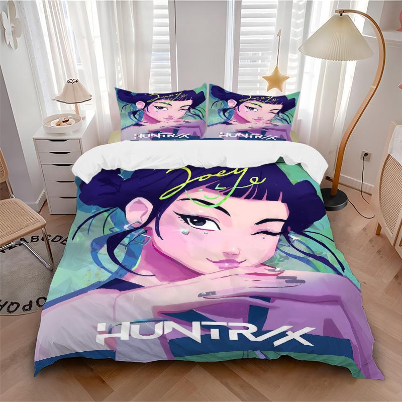 

3pcs bedding set KPop Demon Huntrax Joey Includes 1 Comforter+2 Pillowcases, Without Pillow Inserts, Soft Comfortable, Lightweight Breathable,169 135x200cm