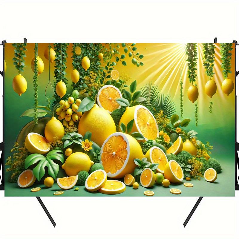 2D Plane Lemon Background Cloth Under the Sunlight Party Decorations Perfectly Suitable for Family Polyester Fiber