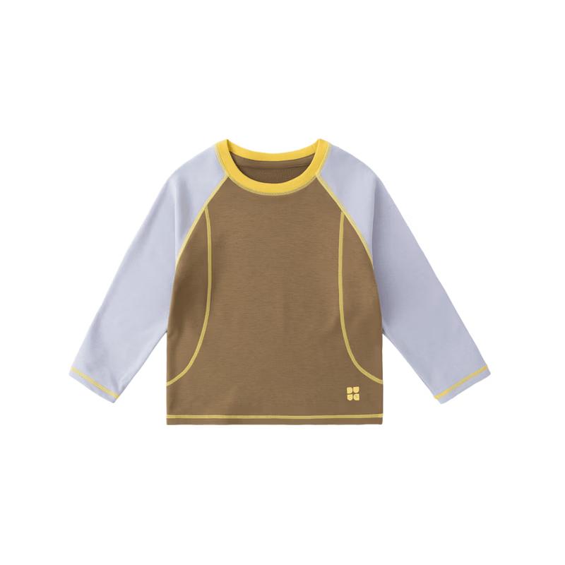 Dudu Family Boys Moisture-Wicking Patchwork Long-Sleeve T-Shirt 130