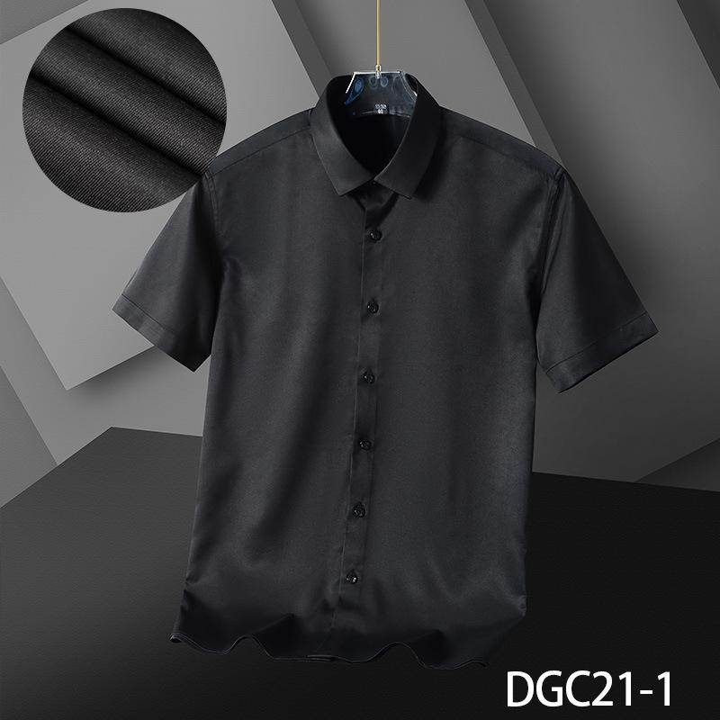 Men Short Sleeve Slim Fit Wrinkle Resistant Business Casual Summer Shirt 38