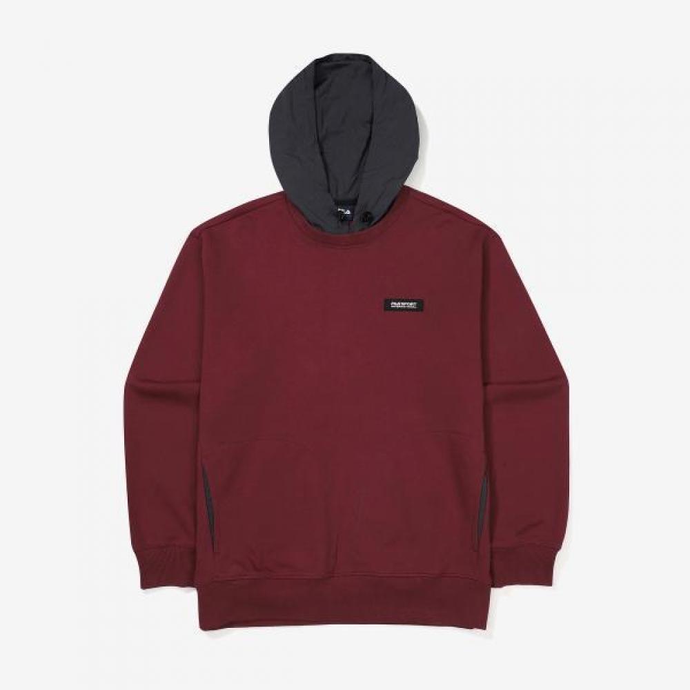Fila Cotton Blend Woven Mix Hoodie Red/90