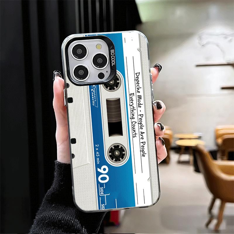 Vintage 90S Cassette Tape Pattern Soft Phone Case for iPhone 15 16 17 Pro Max 17Air 16E 14 Plus 13 12 Mini Shockproof Cover Back