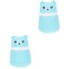 MOBUTOFU 2-Piece Powder Puff Box, Empty Powder Compact, Baby Powder Case, Baby Powder Container with Sponge, Blue