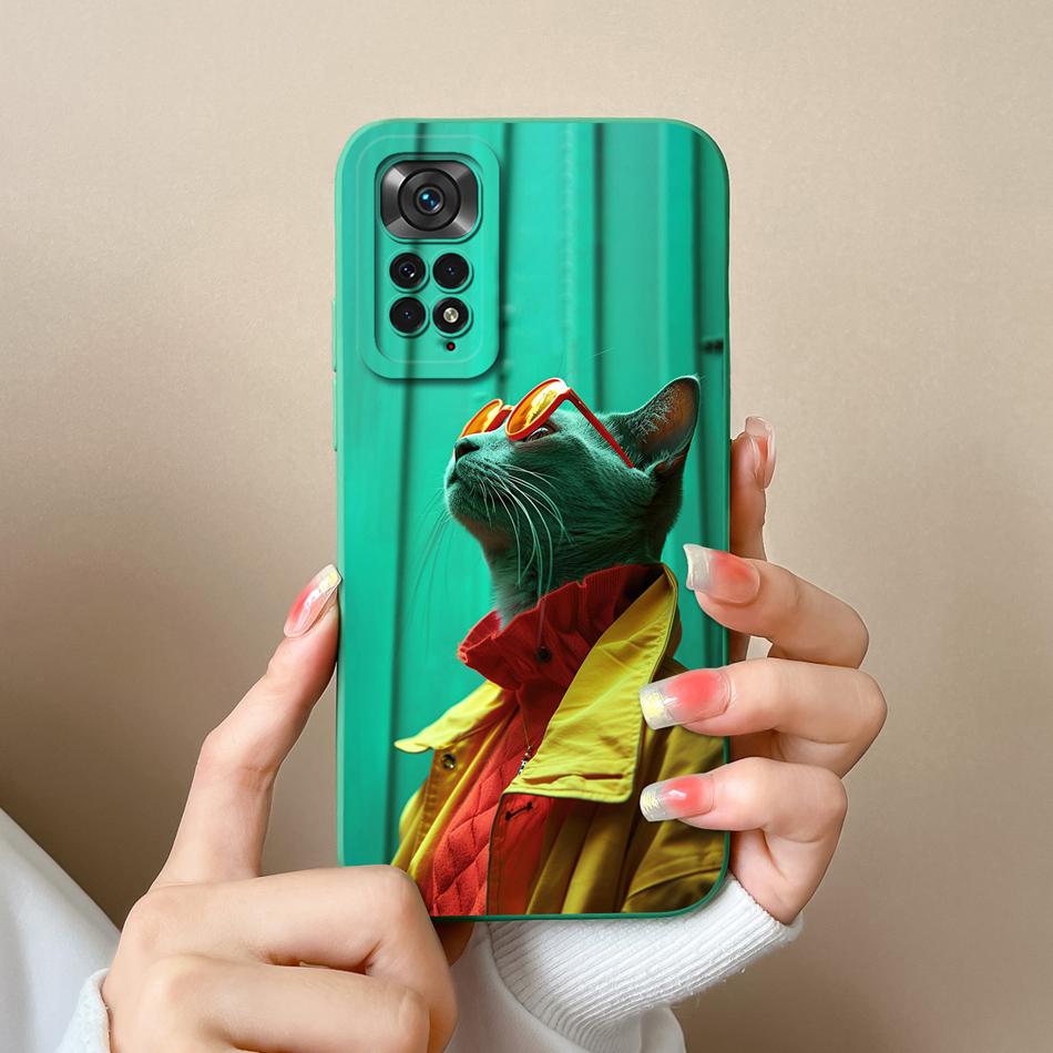 Cute Cartoon Case For Redmi Note 11 Pro Plus Back Cover Liquid Silicone Camera Protector For Xiaomi Redmi Note11 Phone Cases