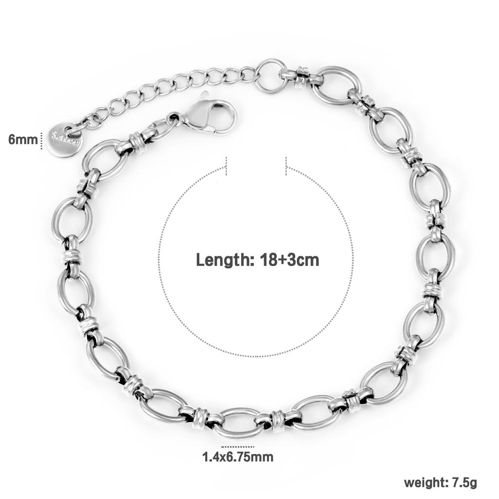 Simple Geometric Chain Bracelet Fashion Creative Link Design High-End Jewelry for Women