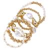 Elegant Pearl Shell Woman Bracelet Set With Geometric Design For Office Gift
