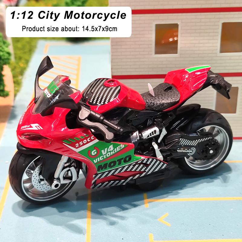 1:12 Simulation Portable Motorcycle Plastic Car Decor Off-Road Vehicle Collection Office Model Toy Diecast Home Children Gifts