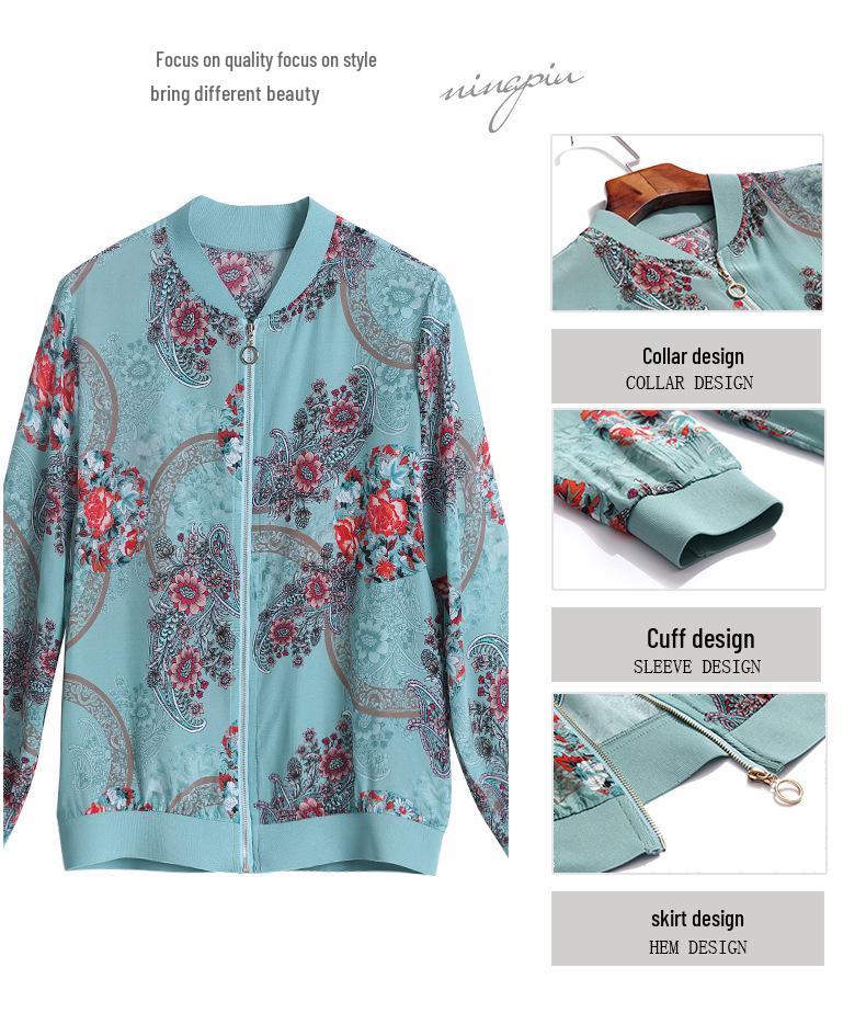 2025 Women's Chiffon Baseball Jacket: Stylish Korean Loose Fit, Sun Protection, Long Sleeve, Zipper, Slimming Top for Summer.