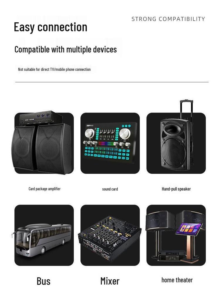 Wireless Microphone for KTV, Live Broadcast & Outdoor Performances - One-to-Two Dynamic System