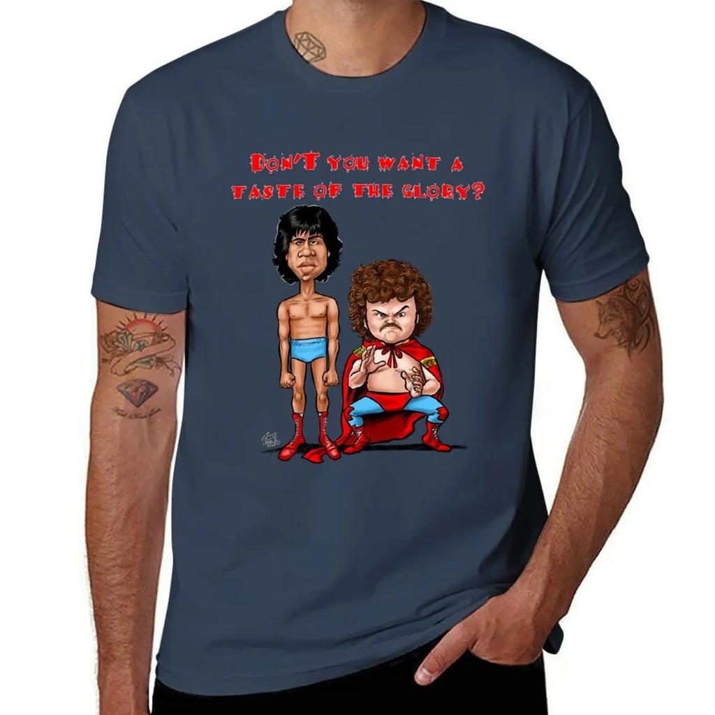 Nacho Libre Taste of the Glory T-shirt Funnys Oversizeds Mens Plain T Shirts