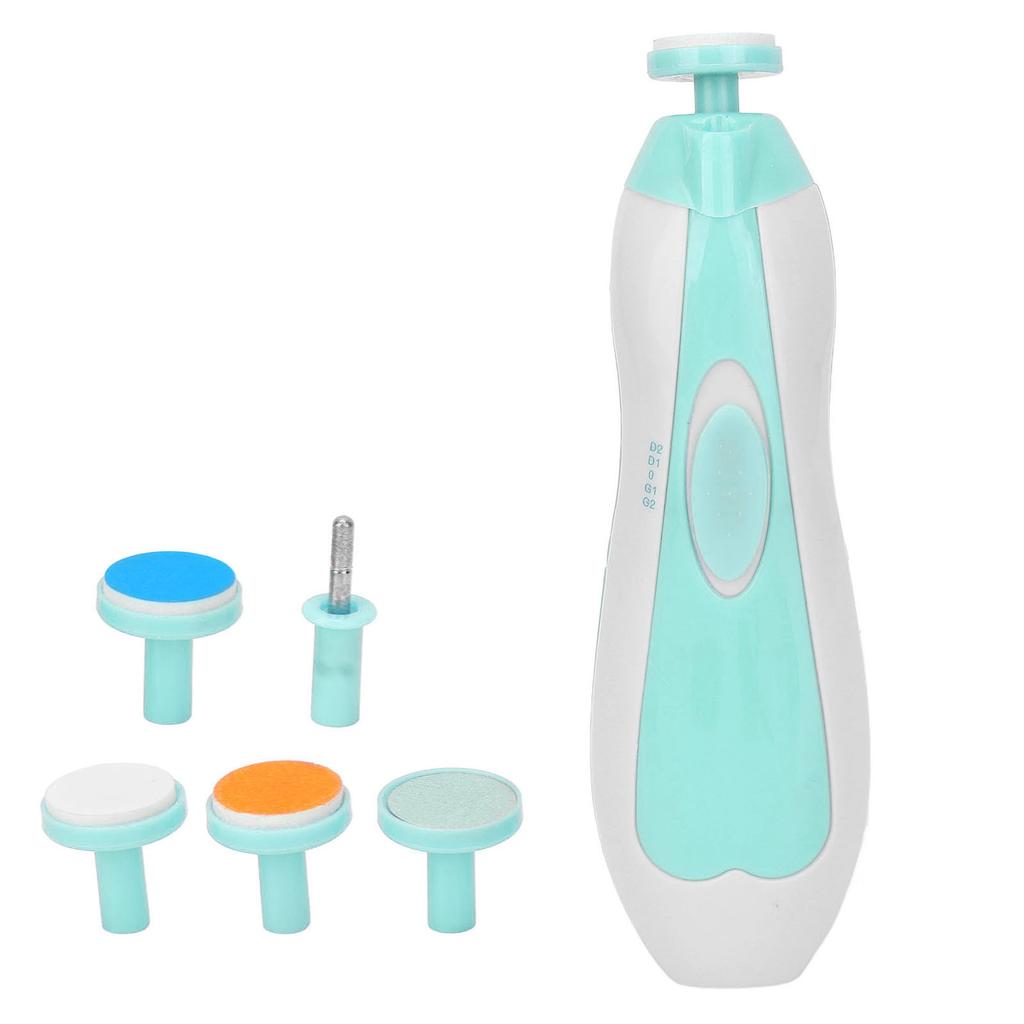 Baby Electric Nail Grinder Low Noise Manicure Care Portable Infants Nail File with 6 Grinding Hd