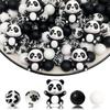 25/44 Stück Niedliches Panda-Silikonperlen-Set, perfekt für DIY-Handarbeiten wie Schlüsselanhänger, Halsketten, Armbänder usw.