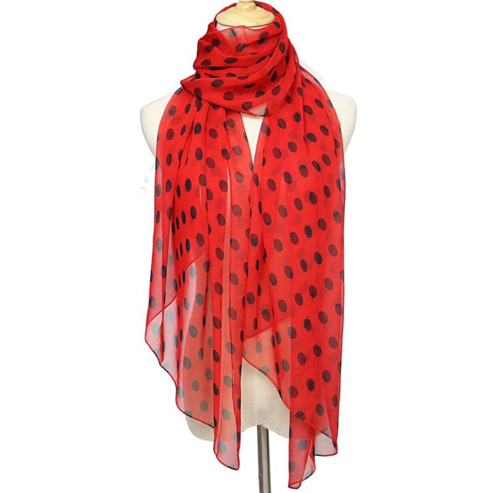 Wraps Chiffon Scarf Neckerchief Hijab Scarf Silk Scarf Polka Dot Scarf Ladies Women's Scarves Shawl