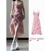 Summer 2024 Slim Waist French Floral Ruffle Dress