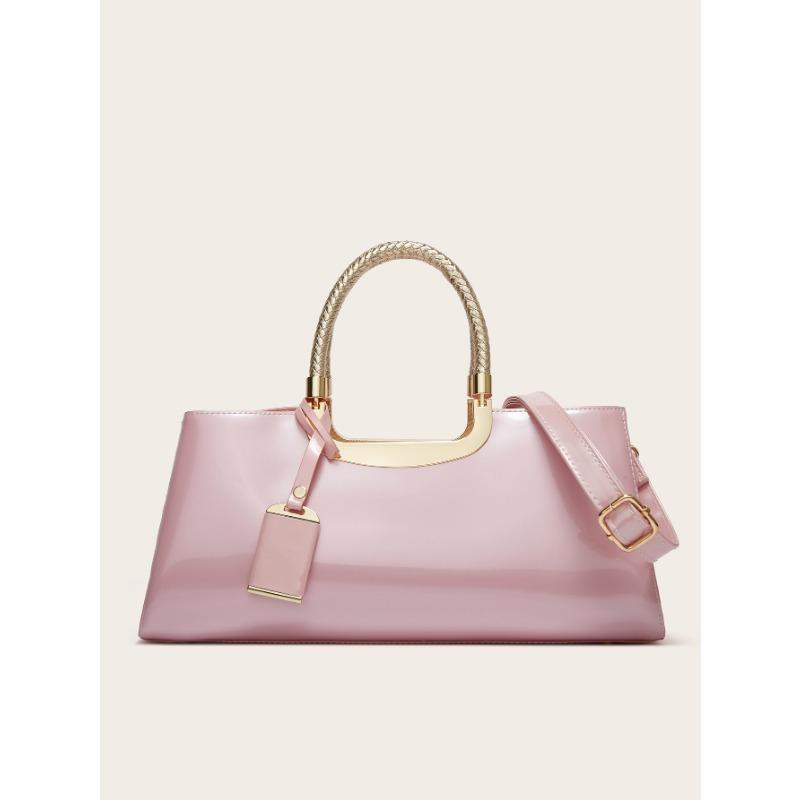 

Модная глянцевая кожаная сумочка с резиновым покрытием для женщин и вечерняя сумка розовый